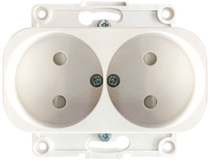 Розетка EKF Стокгольм 2-местная б/з 10А белый с защ. шторкой
