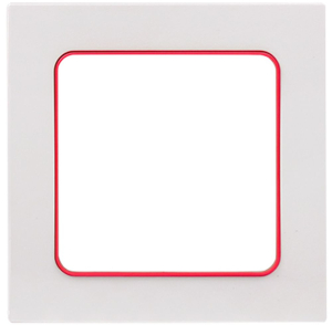 Рамка EKF Стокгольм 1-местная белая с линией цвета красный