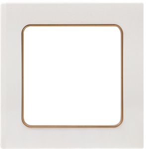 Рамка EKF Стокгольм 1-местная белая с линией цвета шампань