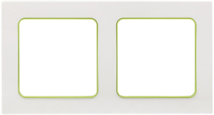 Рамка EKF Стокгольм 2-местная белая с линией цвета зеленый