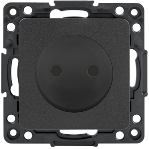 Розетка EKF Стокгольм 1-местная б/з 10 А черный с защ. шторкой
