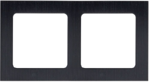 Рамка EKF Стокгольм 2-местная металлическая черная