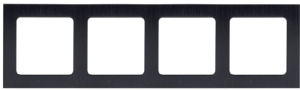 Рамка EKF Стокгольм 4-местная металлическая черная