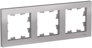 Рамка Schneider Electric AtlasDesign 3 поста алюминий