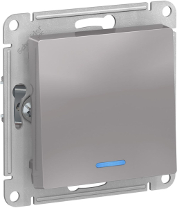 Выключатель Schneider Electric AtlasDesign 1 клавиша с индикатором алюминий