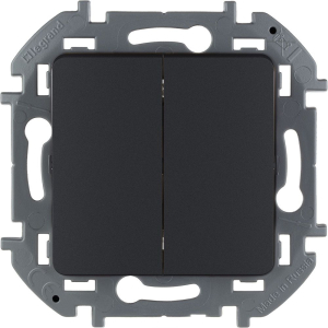 Выключатель двухклавишный LEGRAND INSPIRIA Антрацит