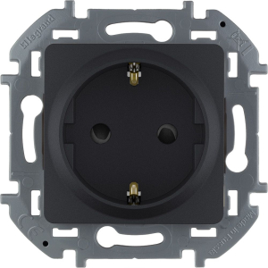 Розетка 2К+3 со шторками LEGRAND INSPIRIA Антрацит