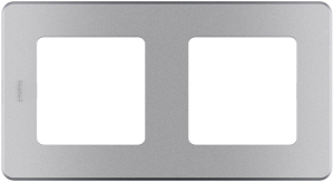 Рамка 2 поста LEGRAND INSPIRIA алюминий