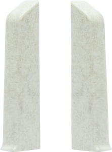 Заглушка напольного плинтуса WINART QUADRO кварц белый 80 мм 2 шт