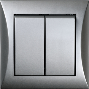 Выключатель OBI Ariadne 2 клавиши серебристый
