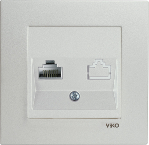 Розетка Viko Novella белый металлик