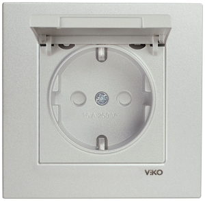 Розетка ViKo Novella с крышкой белая