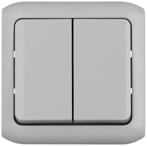 Выключатель LEGRAND Quteo 2 клавиши серый