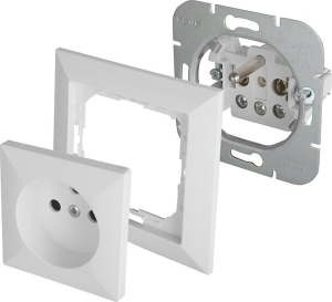 Розетка OBI Julietta  1 пост с крышкой белая