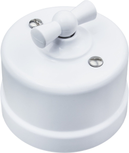 Выключатель BIRONI Лизетта 2 поворота белый