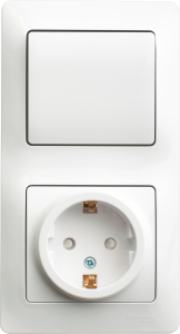 Комбинированный блок Schneider Electric Glossa белый