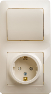 Комбинированный блок Schneider Electric Glossa бежевый