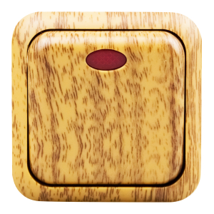 Переключатель WOOD 1 клавиша с индикатором темный дуб