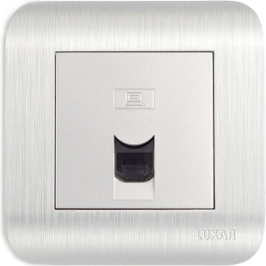 Розетка LUXAR Deco RJ-45 серебристая