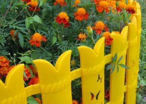 Забор для клумб МастерСад Бабочка 240 см желтый