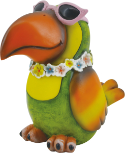 Фигура садовая Bird 18x20x11 см розовая