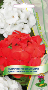 Семена Пеларгонии зональной ПОИСК Династия красно-белая 5 шт