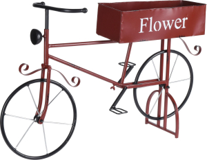 Подставка для горшков Велосипед 47 см темно-красная