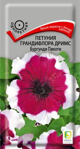 Семена Петунии крупноцветковой ПОИСК Дримс Бургунди Пикоти 15 х 15 шт