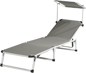 Шезлонг складной Atoka серый