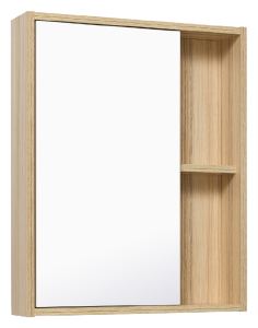 Шкаф зеркальный навесной Runo Эко 65х52 см ЛДСП коричневый