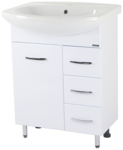 Тумба напольная под раковину SANITA Лагуна 65 72х60 см МДФ белая