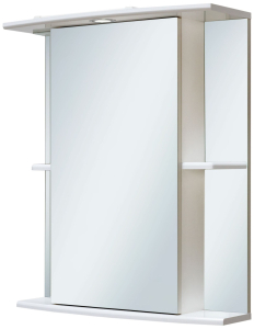 Шкаф зеркальный навесной Runo Мадрид 75х60 см МДФ белый