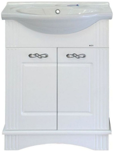 Тумба напольная под раковину MISTY Эльбрус 85х66 см МДФ белая