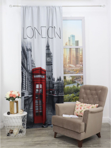 Штора портьерная Amore Mio ЛОНДОН 78763 270х145 см красная 1 шт