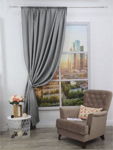 Штора портьерная ВЕРМОНТ 16205 200х270 см серая