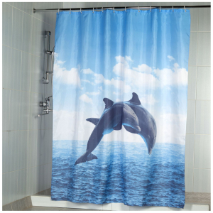 Штора для ванны Aquarelle 180х200 см голубая