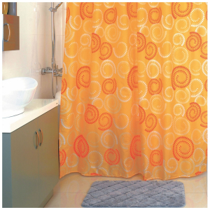 Штора для ванны IDDIS Holiday rounds 180х200 см оранжевая