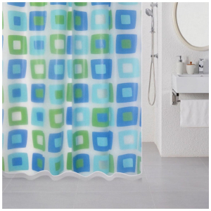 Штора для ванны IDDIS Wonderful Cubes 180х180 см голубая