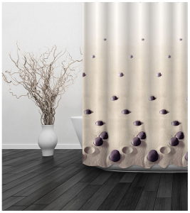 Штора для ванны Dasch Сад камней 180х180 см бежевая