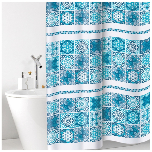 Штора для ванны Bacchetta Cementine 182х182 см синяя