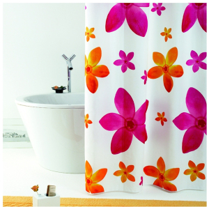 Штора для ванны Bacchetta Dafne 180х200 см бело-розовая