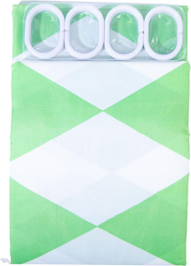 Штора для ванны Aquarius Ромбы YQL-X-090 180х200 см зеленая