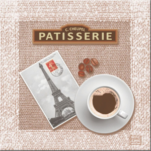 Салфетки одноразовые Кофе Ностальжи 3-слойные 33x33 см 20 шт