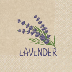 Салфетки одноразовые Крафт Лаванда 2-слойные 33x33 см 25 шт