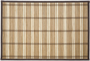  Салфетка сервировочная бежево-коричневая с белыми полосками