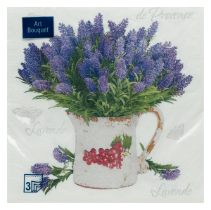 Салфетки Лаванда бумажные 16,5x16,5 см