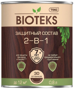 Защитный состав лессирующий ТЕКС BIOTEKS Палисандр 0,8 л