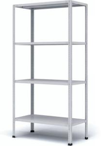 Металический стеллаж МС-264Р (200х100х60 см), 4 полки, цвет светло-серый