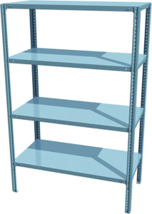 Металический стеллаж МС-234 (200х100х30 см), 4 полки, цвет светло-серый