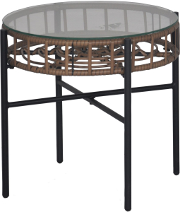 Стол Palhoca стеклянный коричневый 46x42 см